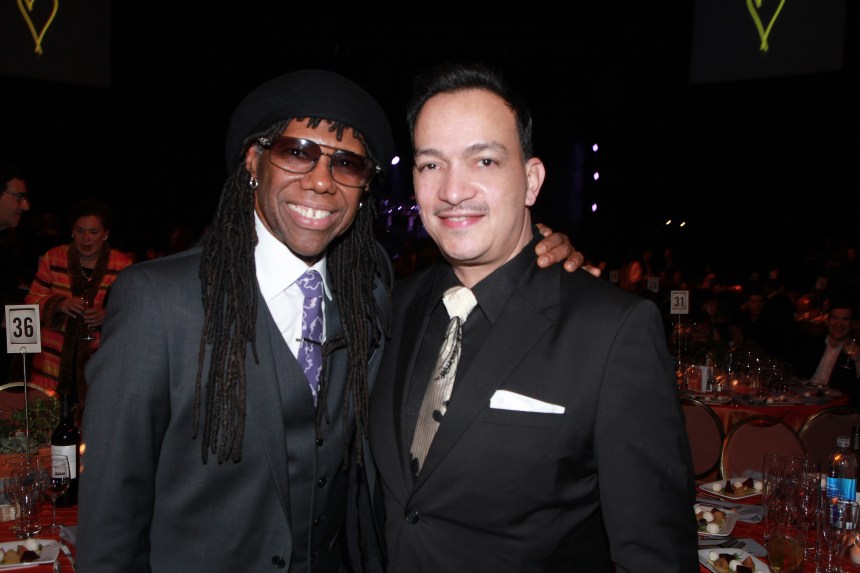 Anthony Rubio with Nile Rodgers at the We Are Family Foundation Gala