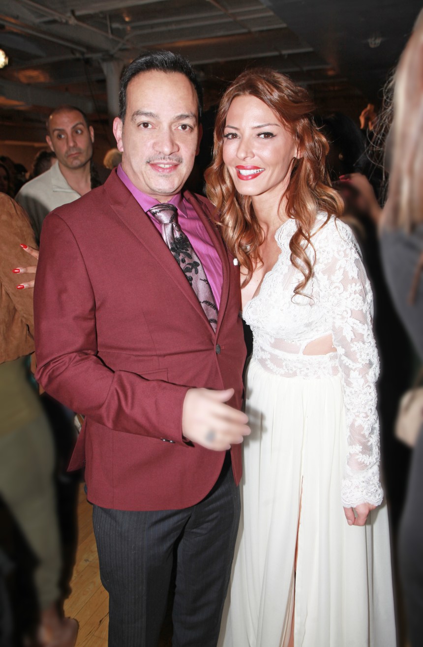 Anthony Rubio with Drita D'Avanzo (Mob Wives) at The Reality Of Fashion benefit for Broadway Cares