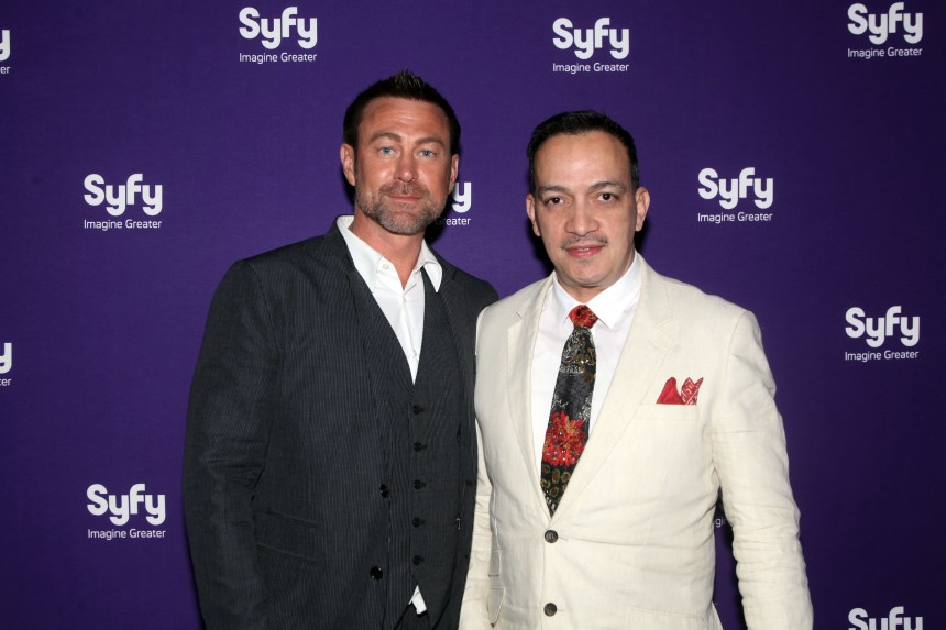 Anthony Rubio with Grant Bowler from Syfy's TV show Defiance