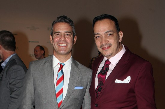 Anthony Rubio with Andy Cohen at the 2013 Housing Works Groundbreaker Awards