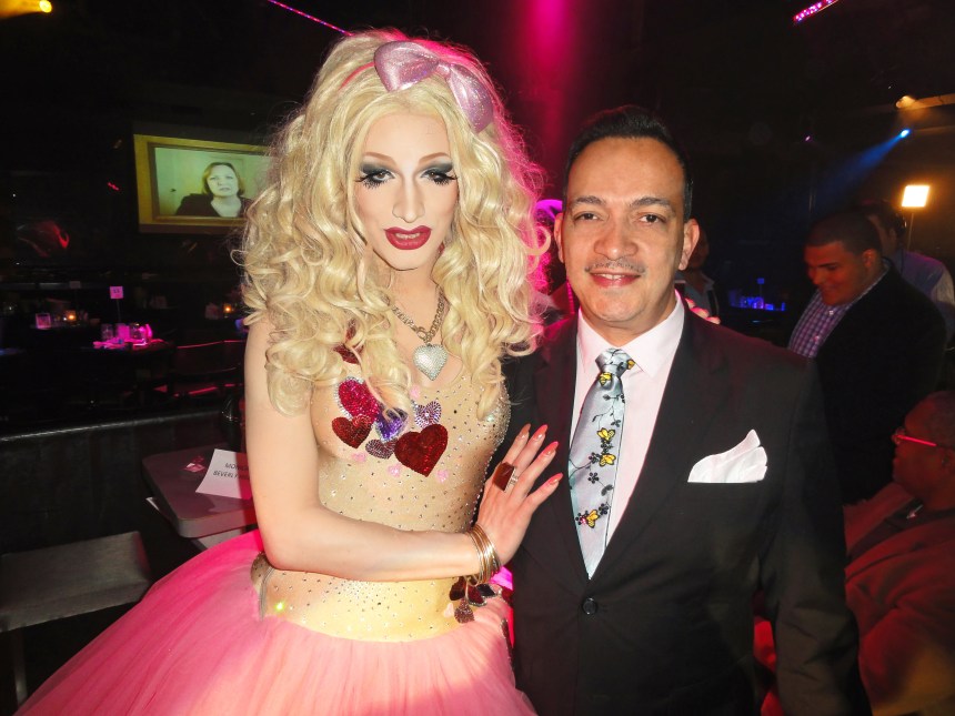 Anthony Rubio with winner Jinkx Monsoon at RuPaul's Drag Race Season 5 Finale Party in New York