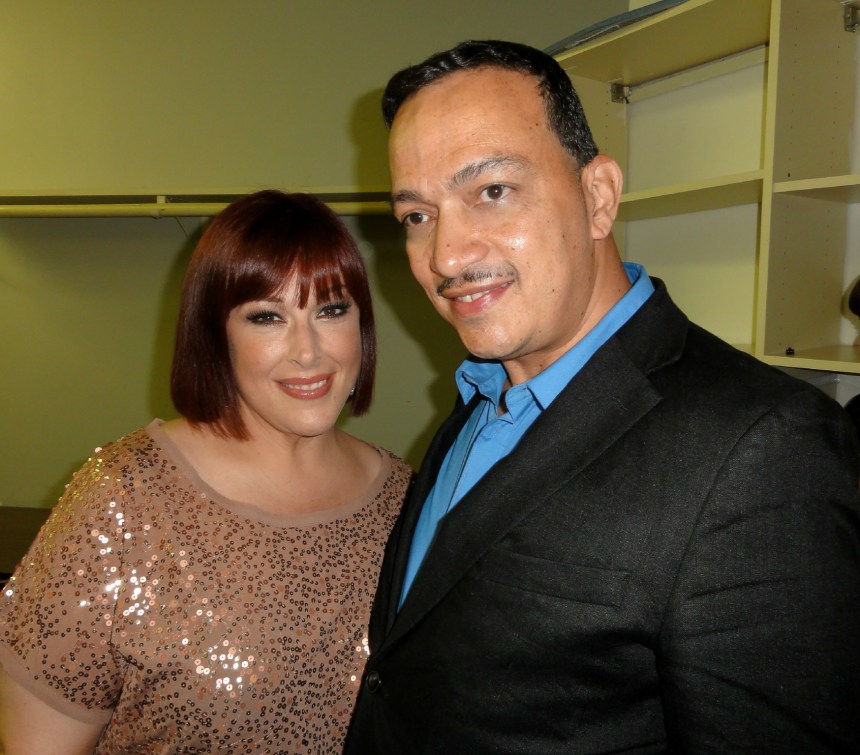Anthony Rubio with Carrie Wilson backstage before their concert 
