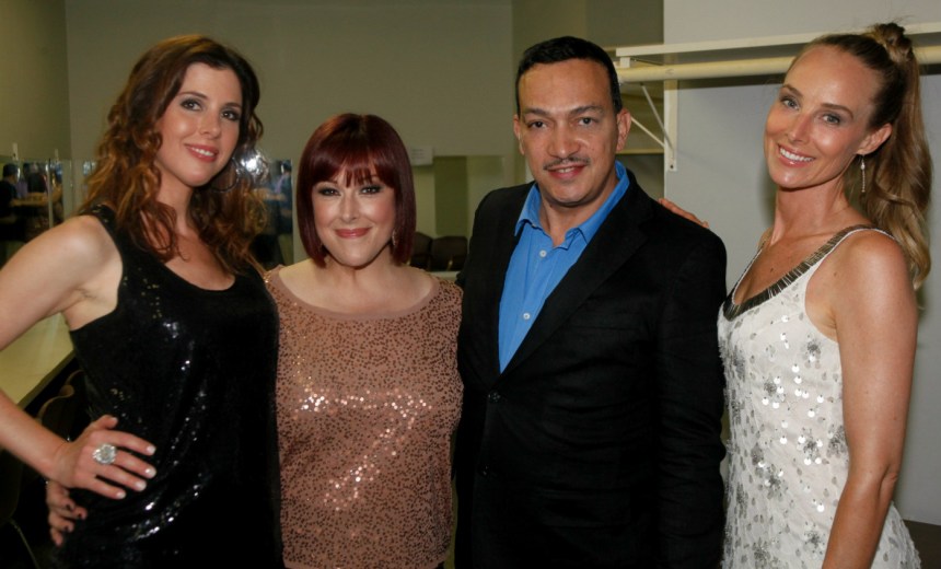 Anthony Rubio with Wilson Phillips backstage before their concert 