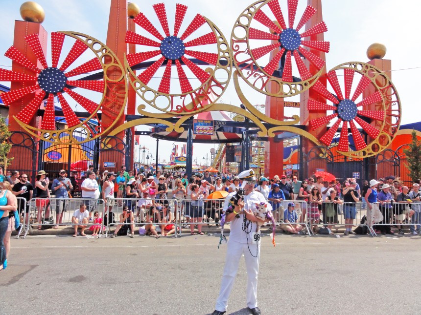 Anthony Rubio with Bogie & Kimba attend 2013 Coney Island Mermaid Parade