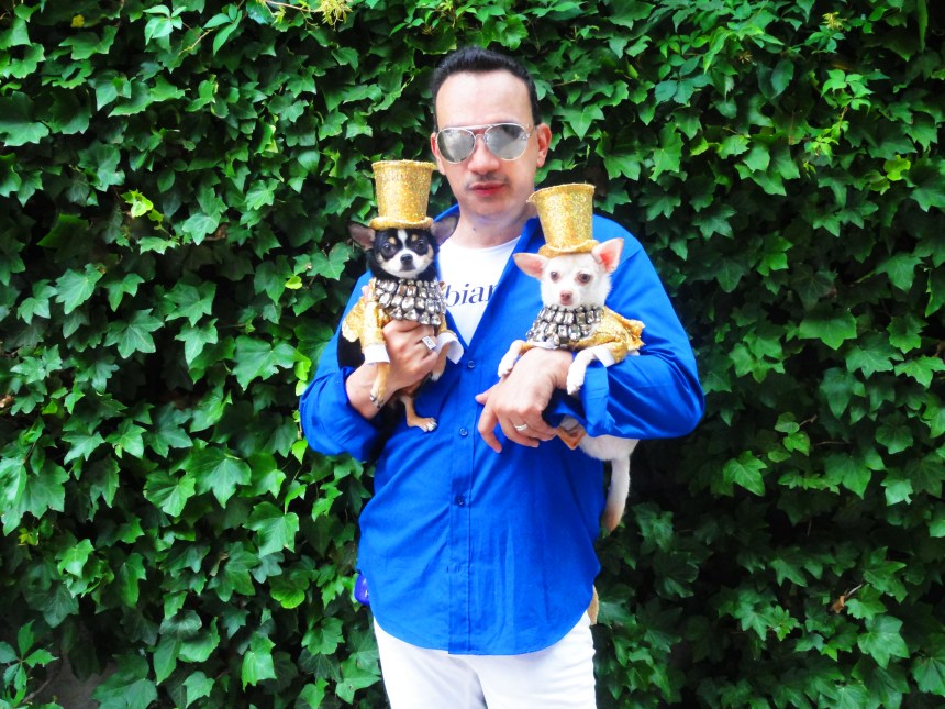 Anthony Rubio with Bogie and Kimba attend The March during NYC Pride 2013