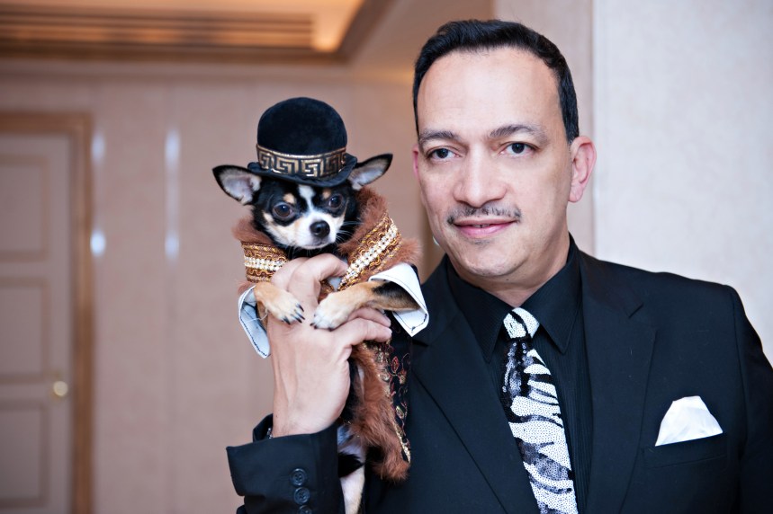 Anthony Rubio with Bogie at New Rochelle Humane Society's annual Paws for A Heart Gala
