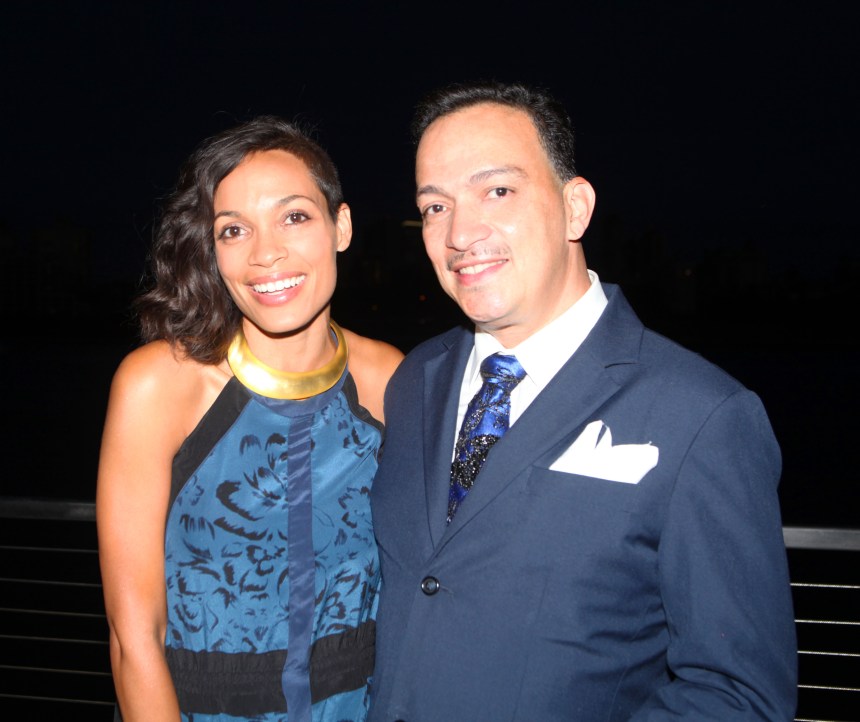 Anthony Rubio and Rosario Dawson at the Watermark launch party.