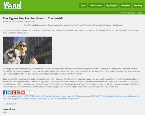 Anthony Rubio featured in Dog Park Tales TV Show