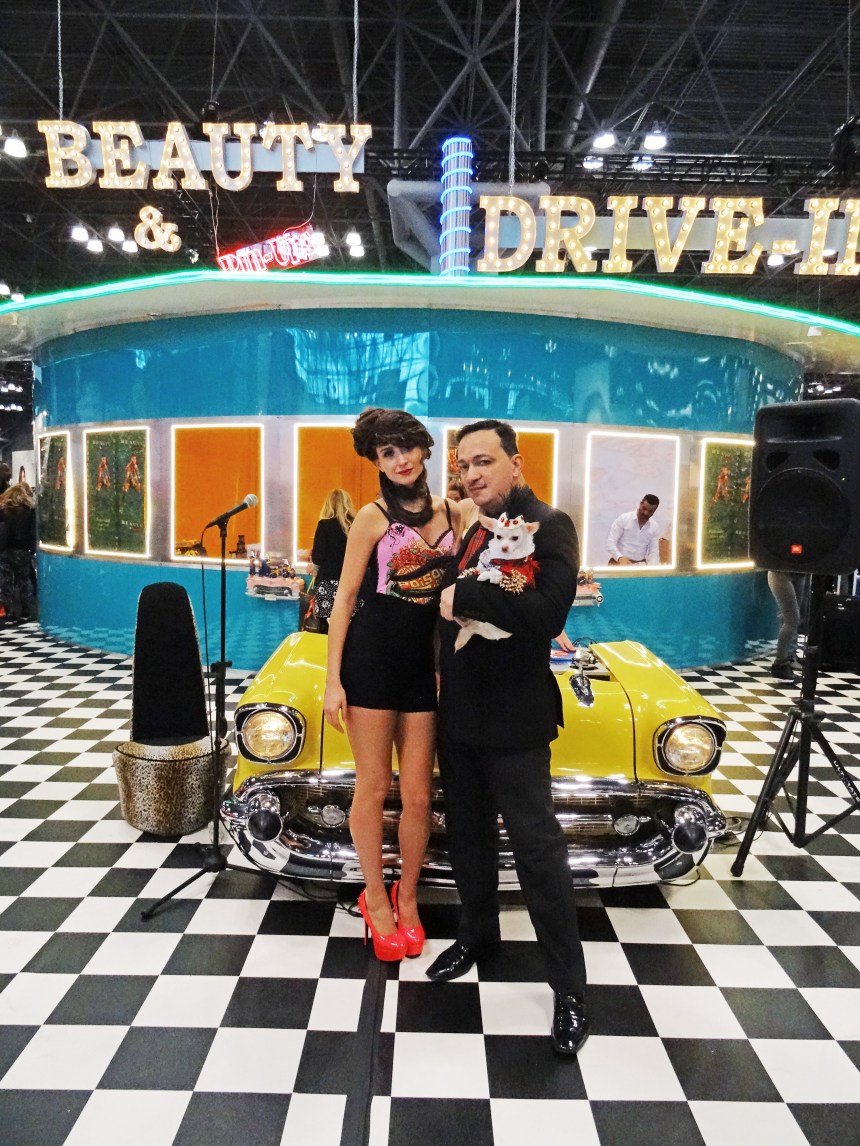Anthony Rubio with Kimba attend the International Beauty Show at the Javits Center