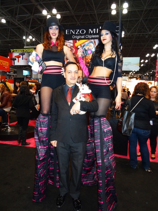 Anthony Rubio with Kimba attend the International Beauty Show at the Javits Center