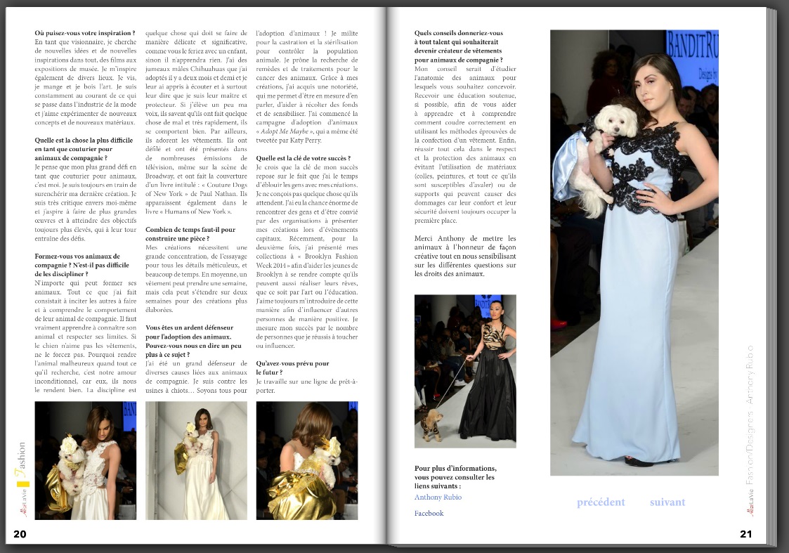 Anthony Rubio Interview in French Magazine Alizé La Vie