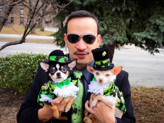 Happy St Patrick's Day! from Anthony Rubio with Chihuahuas Bogie and Kimba