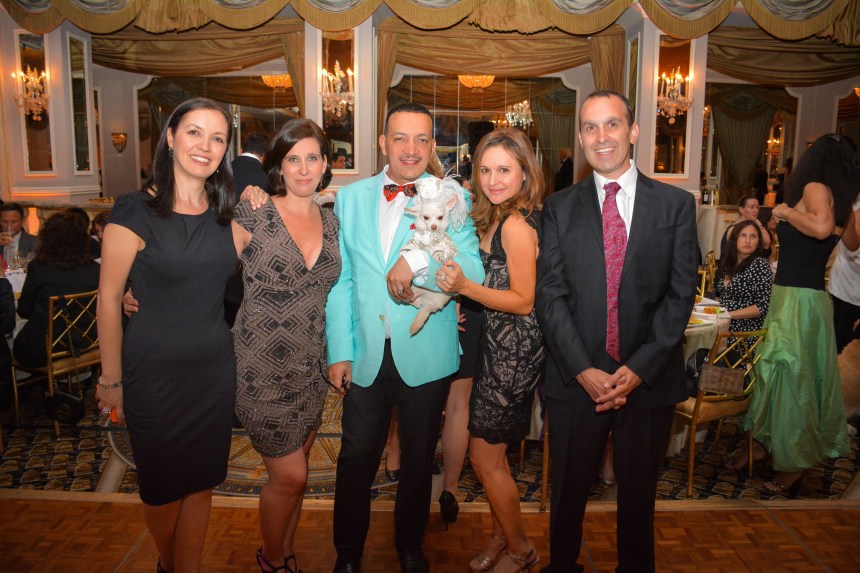 Anthony Rubio with Chihuahua Kimba attend the 2015 Bideawee Ball held at Pierre Hotel