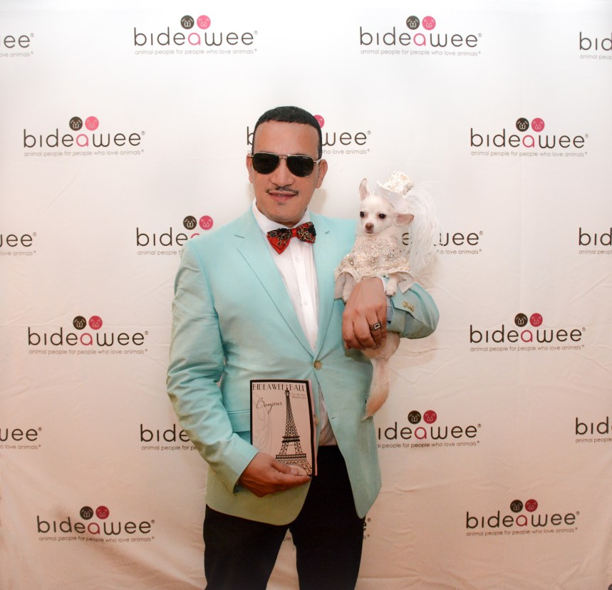 Anthony Rubio with Chihuahua Kimba attend the 2015 Bideawee Ball held at Pierre Hotel