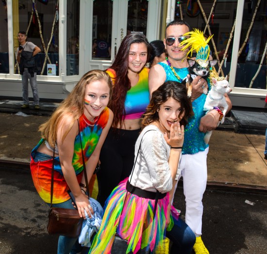 Anthony Rubio with Chihuahuas at the 2015 Pride March in New York City