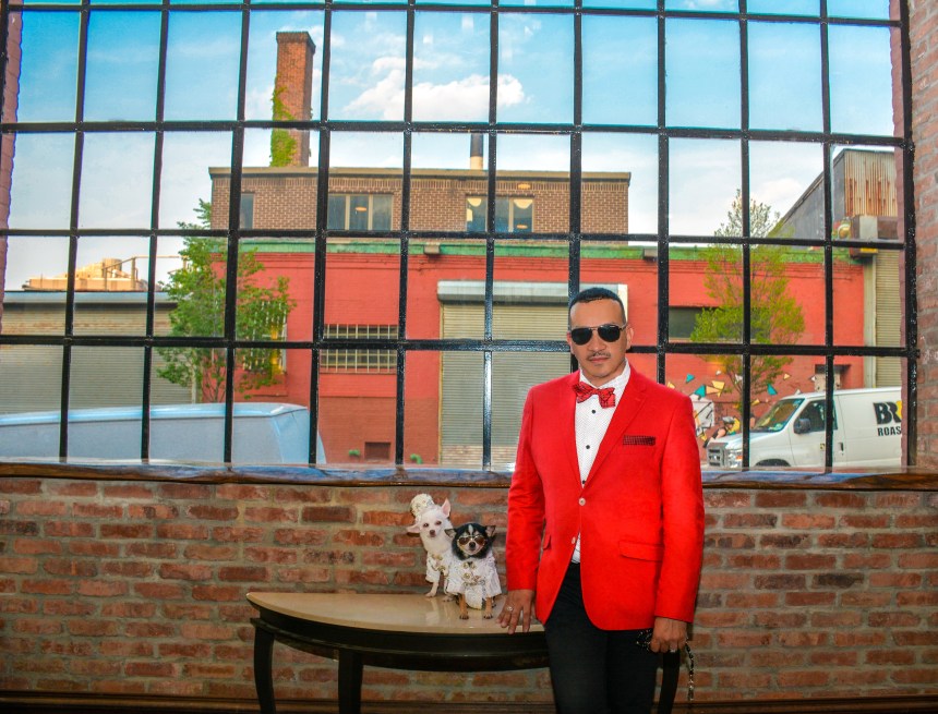 Anthony Rubio with Chihuahua duo Bogie And Kimba attend the Puppy Prom