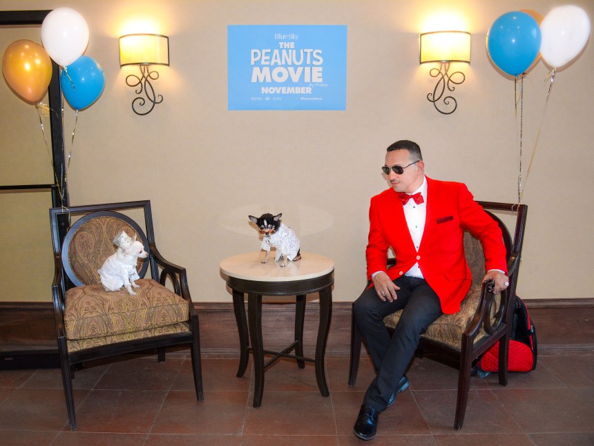 Anthony Rubio with Chihuahua duo Bogie And Kimba attend the Puppy Prom