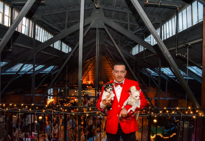 Anthony Rubio with Chihuahua duo Bogie And Kimba attend the Puppy Prom