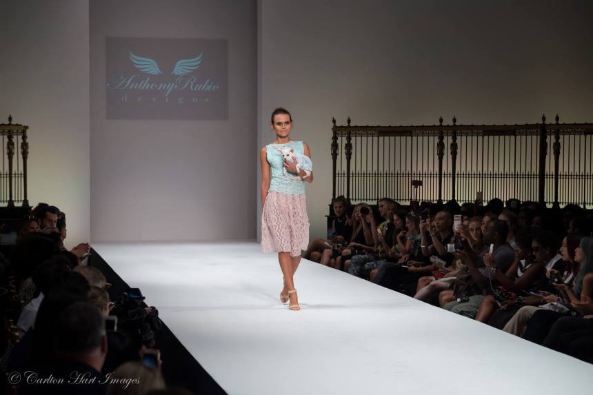 Anthony Rubio Spring/Summer 2016 – New York Fashion Week Model: Olya Smith Canine Model: Kimba Photo by: Carlton Hart