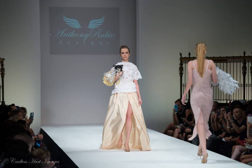 Anthony Rubio Spring/Summer 2016 – New York Fashion Week Model: Gia Pikaleva Canine Model: Pandy Photo by: Carlton Hart