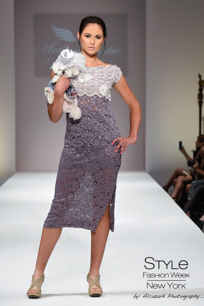 Anthony Rubio Spring/Summer 2016 - New York Fashion Week Model: Khrystyna Pavlyuk Canine Model: Mochi Photo by: Ken Alcazar 