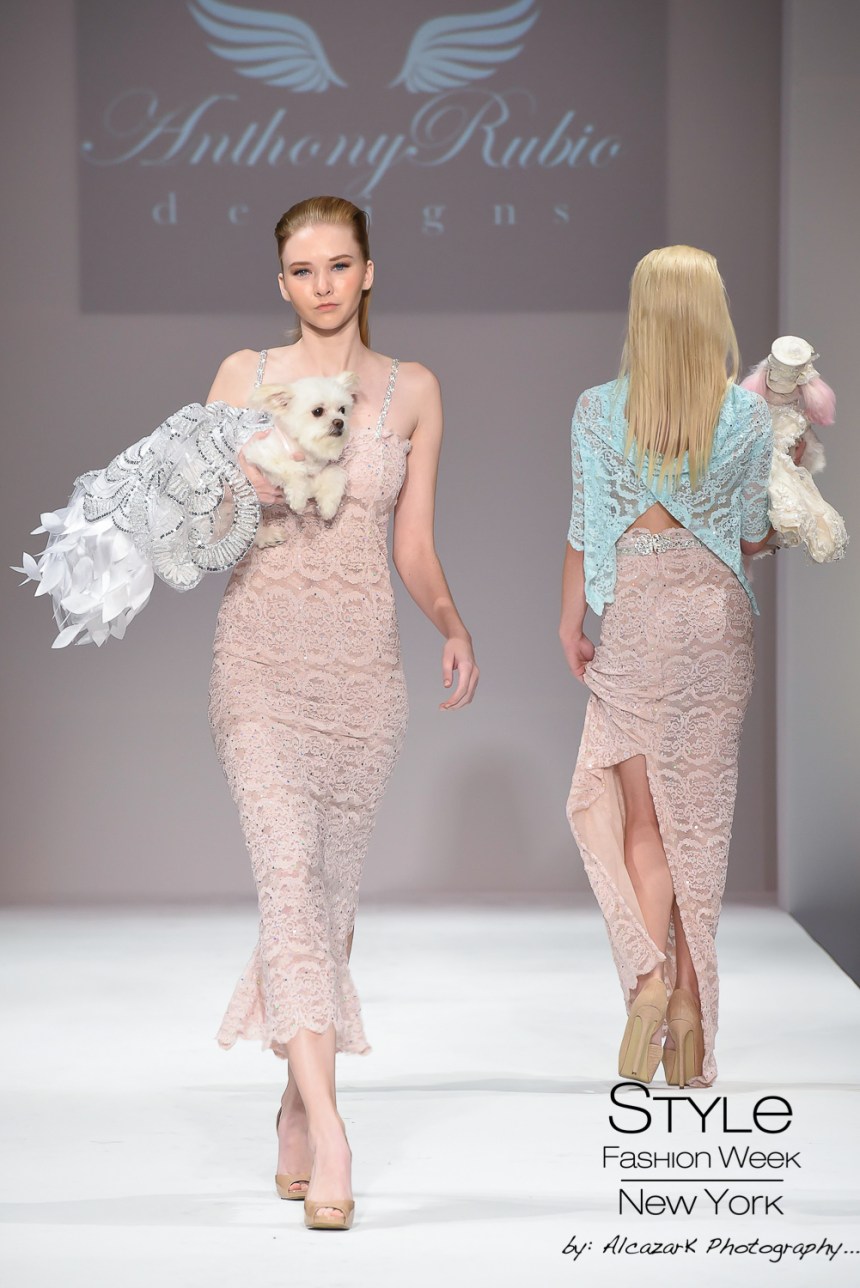 Anthony Rubio Spring/Summer 2016 - New York Fashion Week Model: Morgan Hollis Canine Model: Gizzy Photo by: Ken Alcazar 