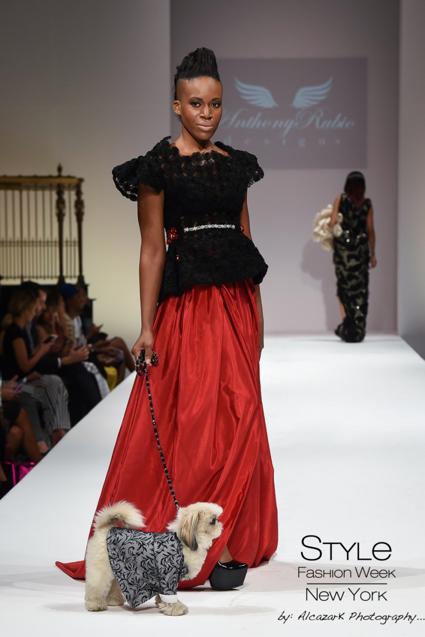Anthony Rubio Spring/Summer 2016 - New York Fashion Week Model: Vivian Nwoke Canine Model: Marshall Photo by: Ken Alcazar 