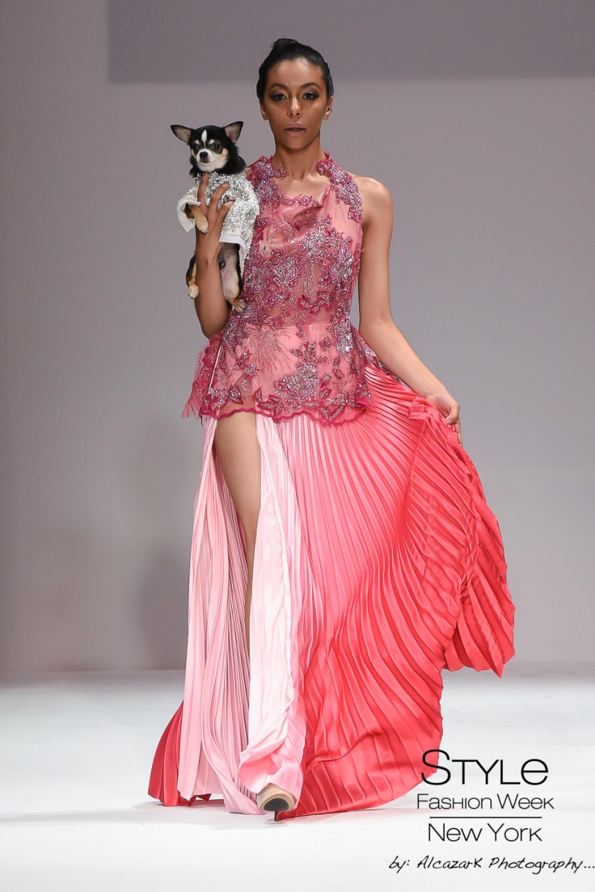 Anthony Rubio Spring/Summer 2016 - New York Fashion Week Model: Elena Martinez Canine Model: Bogie Photo by: Ken Alcazar 