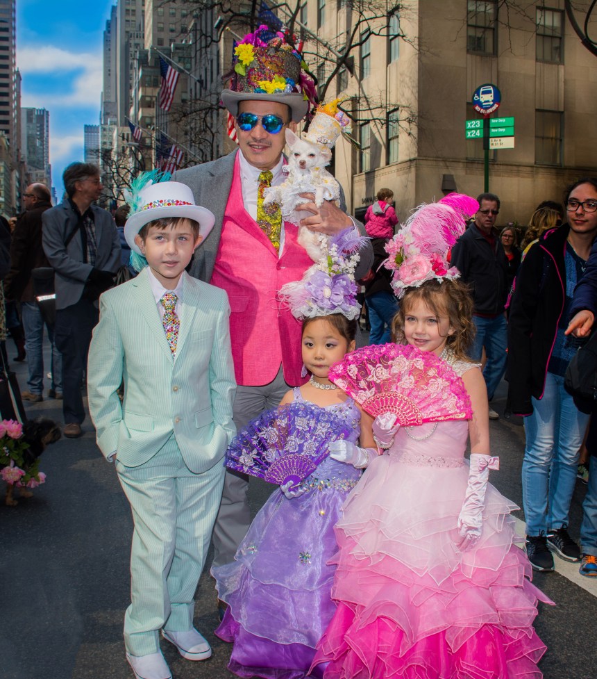 2016 Easter Parade and Bonnet Festival with Anthony Rubio and Chihuahua Bogie and Kimba in New York City