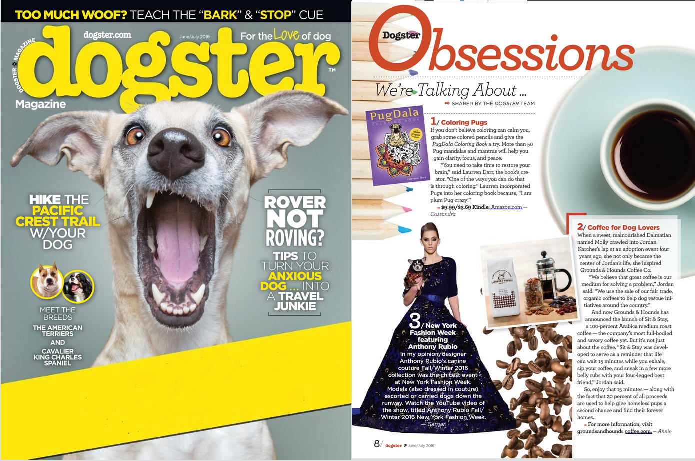 Anthony Rubio in Dogster Magazine.