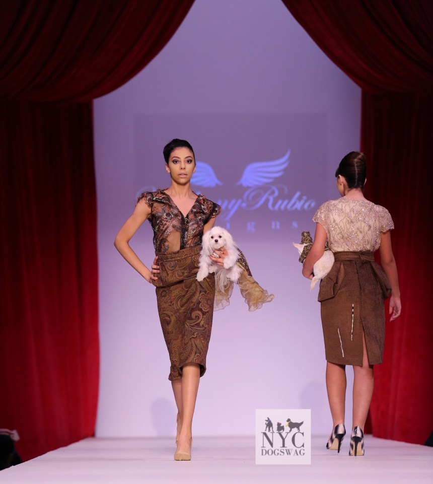 Anthony Rubio Fall/Winter 2016 - New York Fashion Week Women's Wear & Canine Couture Female Model: Elena Martinez Canine Model: Roxie Photo by: Jason Howard