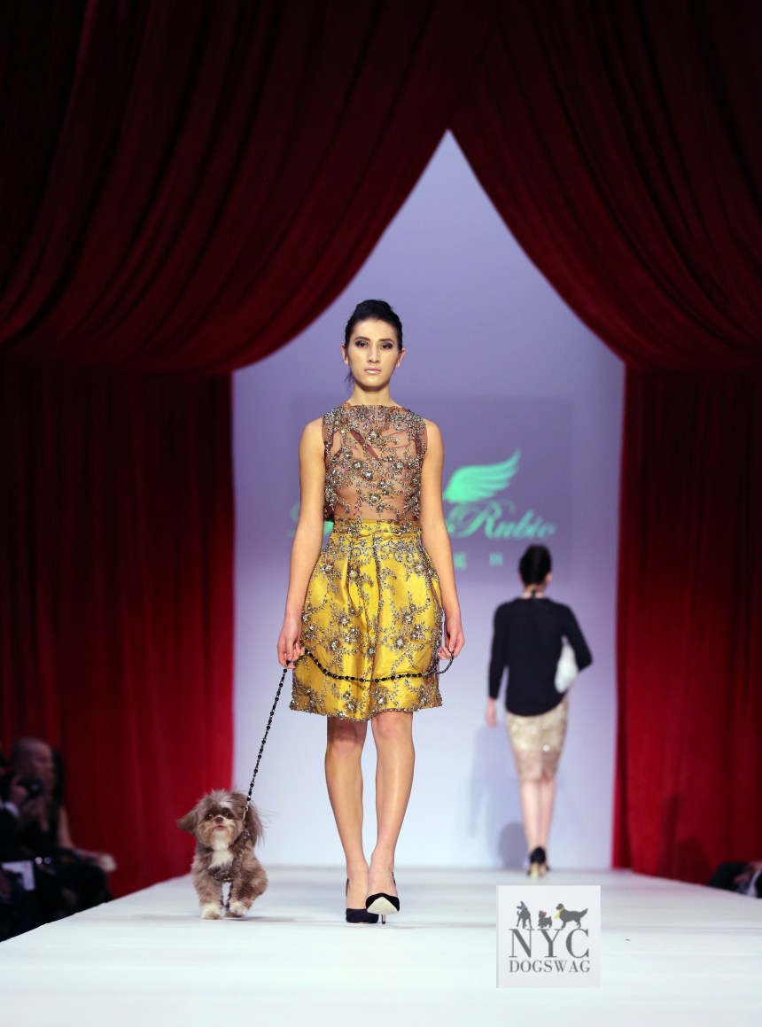 Anthony Rubio Fall/Winter 2016 - New York Fashion Week Women's Wear & Canine Couture Female Model: Nicole Cuizon Canine Model: Henry Photo by: Jason Howard