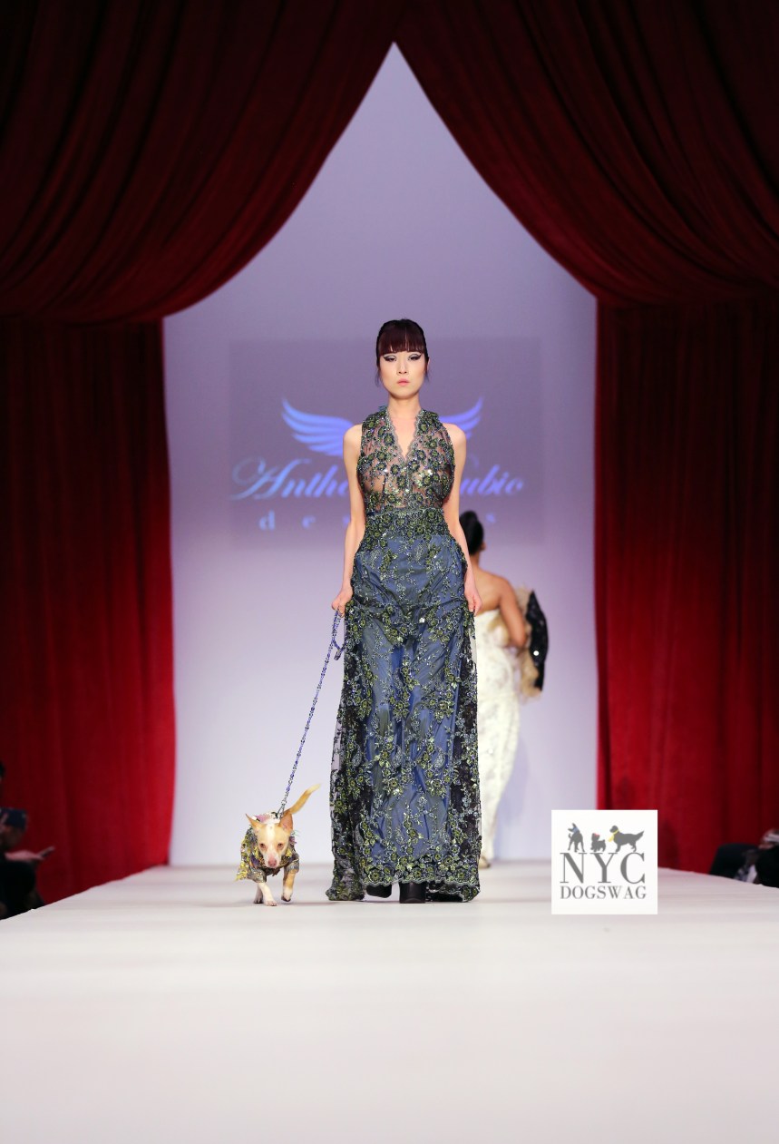 Anthony Rubio Fall/Winter 2016 - New York Fashion Week Women's Wear & Canine Couture Female Model: ShinHae Yoon Canine Model: Little Bean Photo by: Jason Howard
