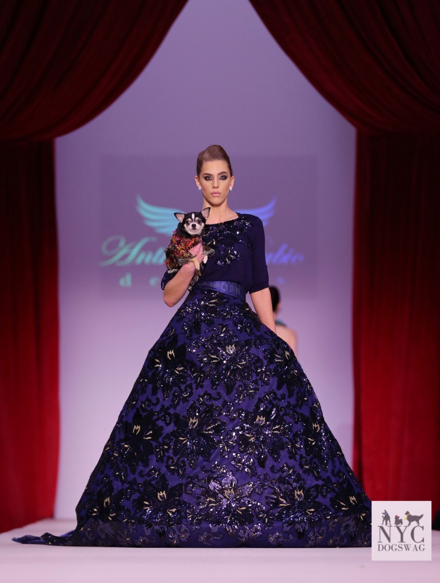 Anthony Rubio Fall/Winter 2016 - New York Fashion Week Women's Wear & Canine Couture Female Model: Marissa Zandonella Canine Model: Bogie Photo by: Jason Howard