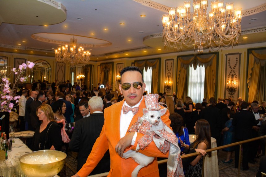 Anthony Rubio with Chihuahua Kimba attend the 2016 Bideawee Ball at The Pierre Hotel in New York City