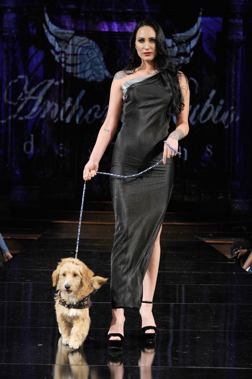 Anthony Rubio Spring/Summer 2018 Women's Wear & Canine Couture New York Fashion Week Photo by Arun Nevader - Getty Images Model: Christina Galioto Canine Model: @Mr.MonsterPup
