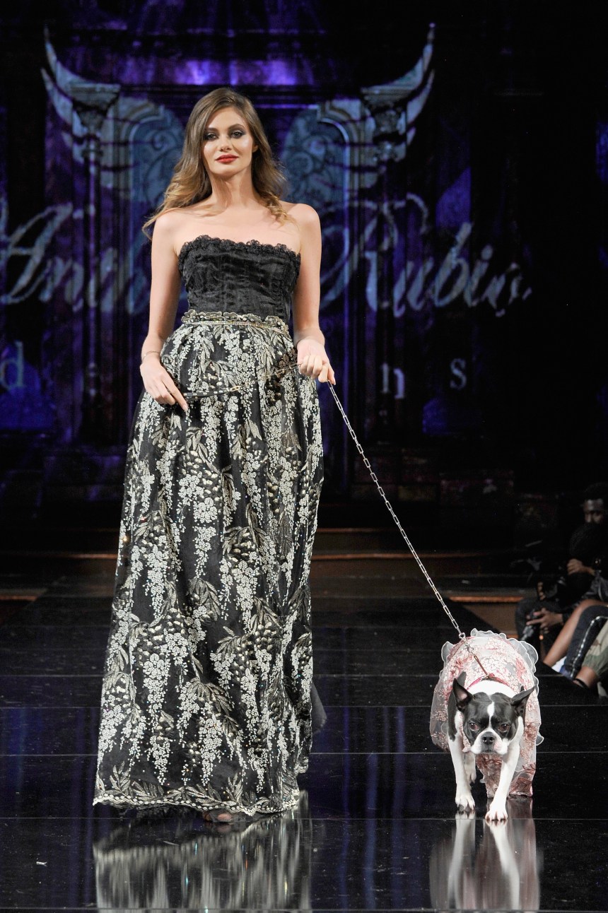 Anthony Rubio Spring/Summer 2018 Women's Wear & Canine Couture New York Fashion Week Photo by Arun Nevader - Getty Images Model: Ania Tyson Canine Model: Rita