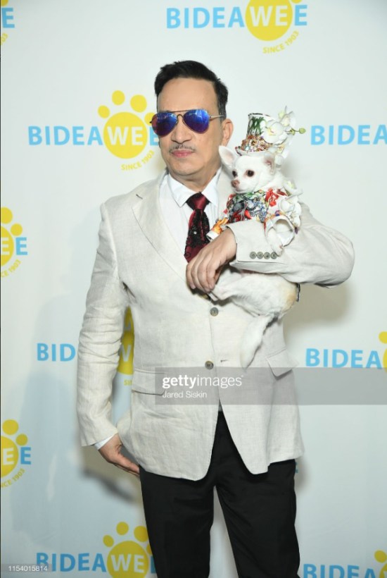 Anthony Rubio with Chihuahua Kimba attends the 2019 Bideawee Ball in New York