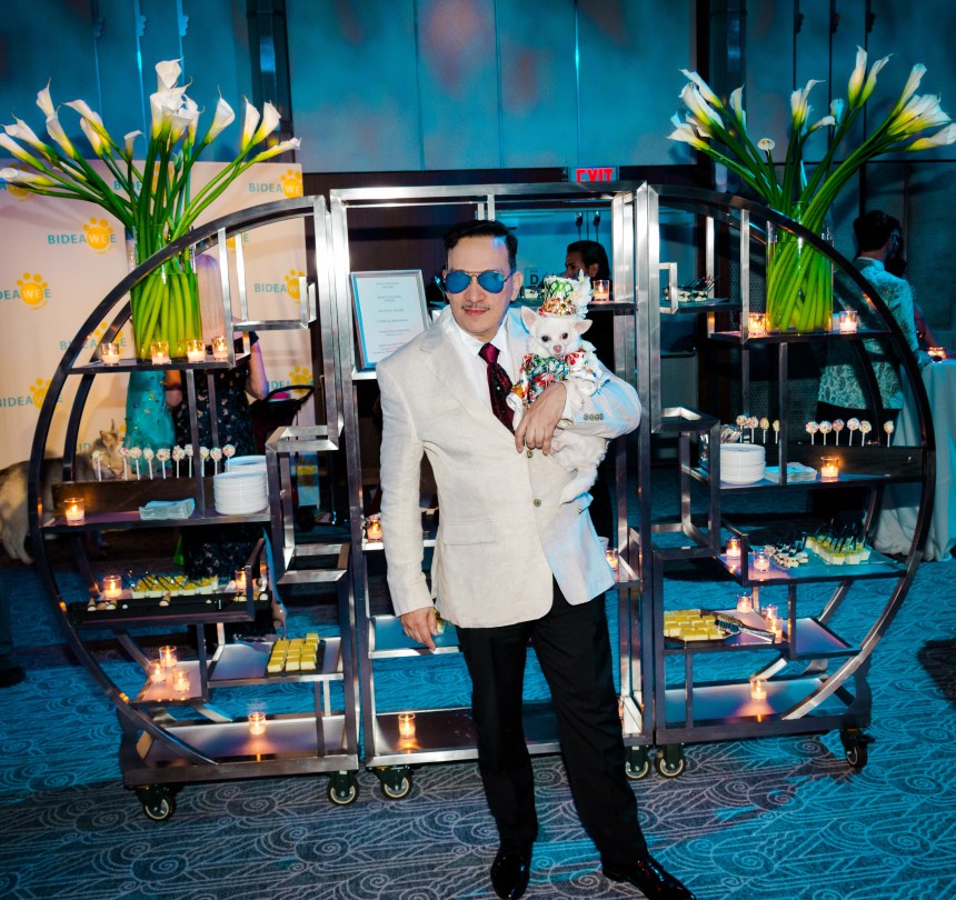 Anthony Rubio with Chihuahua Kimba attends the 2019 Bideawee Ball in New York