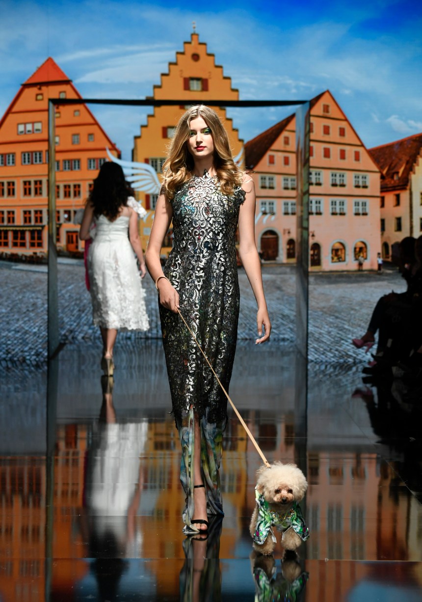 Anthony Rubio Women’s Wear and Canine Couture Los Angeles Fashion Week Photo by Arun Nevader for Getty Images